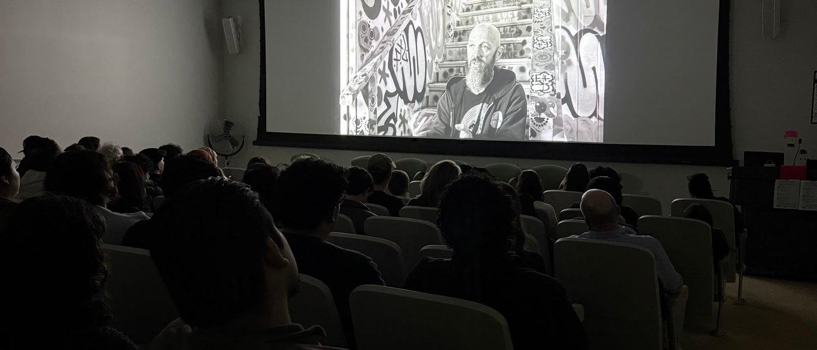 A full house watching a student documentary at the Cabrillo film festival